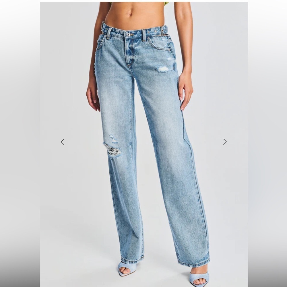 SER.O.YA Christy Jeans cutout Coastline Light Blue Distressed Revolve 26